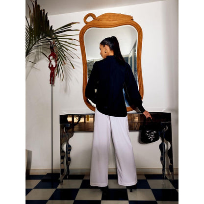 MEDHA BATRA Navy Side Frill Shirt And Cargo Pants (Set of 2)