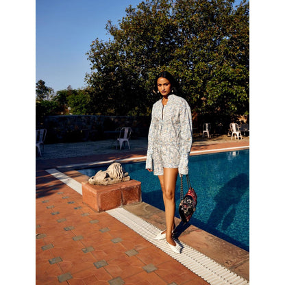 MEDHA BATRA Multi-Color Printed Assymetrical Shirt