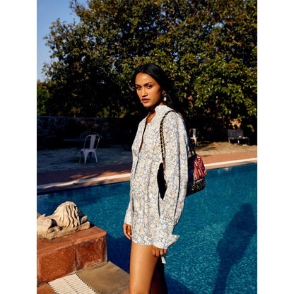 MEDHA BATRA Multi-Color Printed Assymetrical Shirt