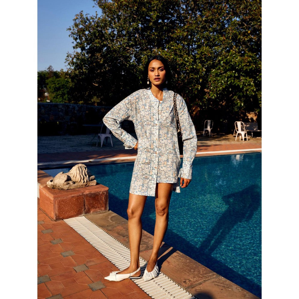 MEDHA BATRA Multi-Color Printed Assymetrical Shirt