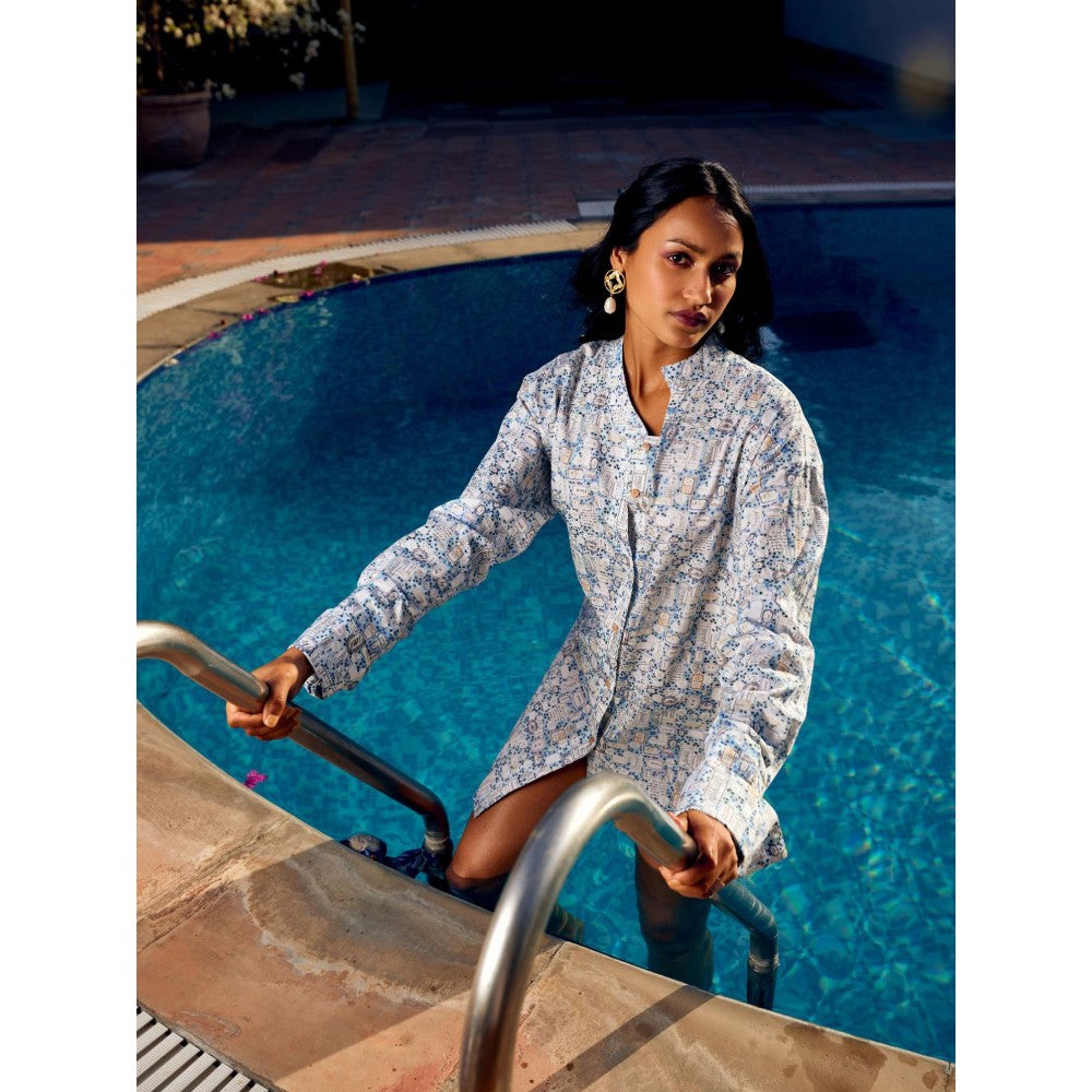 MEDHA BATRA Multi-Color Printed Assymetrical Shirt