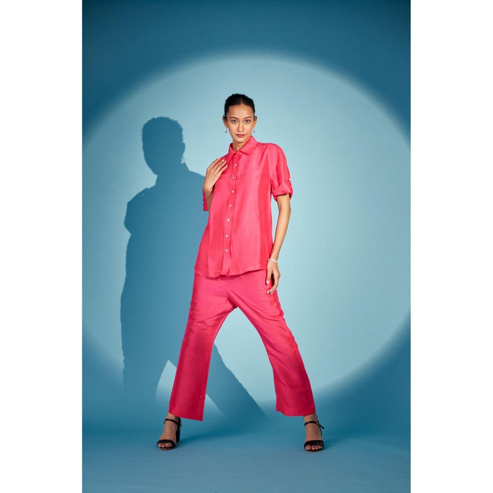 Medha Batra Standard Collar Shirt Paired With Straight Fit Pants Co-Ord (Set of 2)