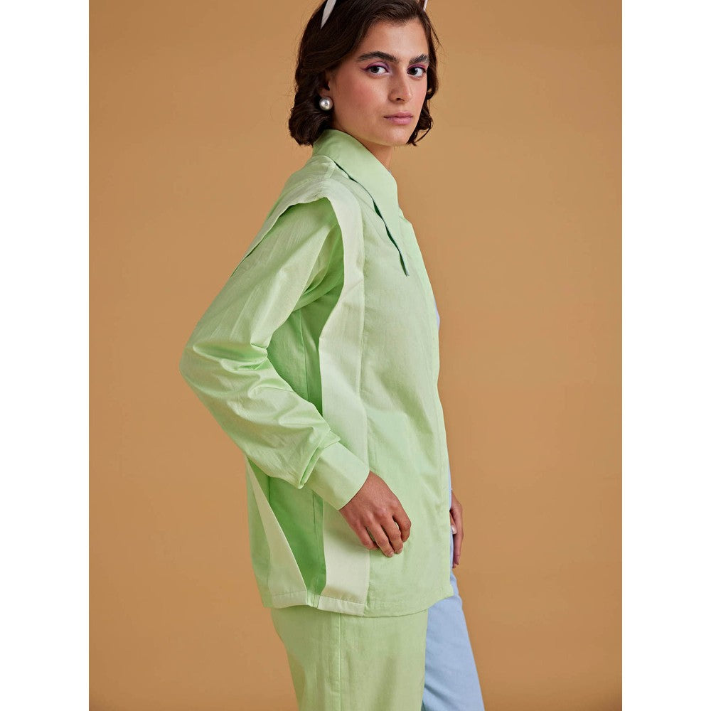 Medha Batra Standard Collar Shirt With Straight Fit Pants (Set of 2)