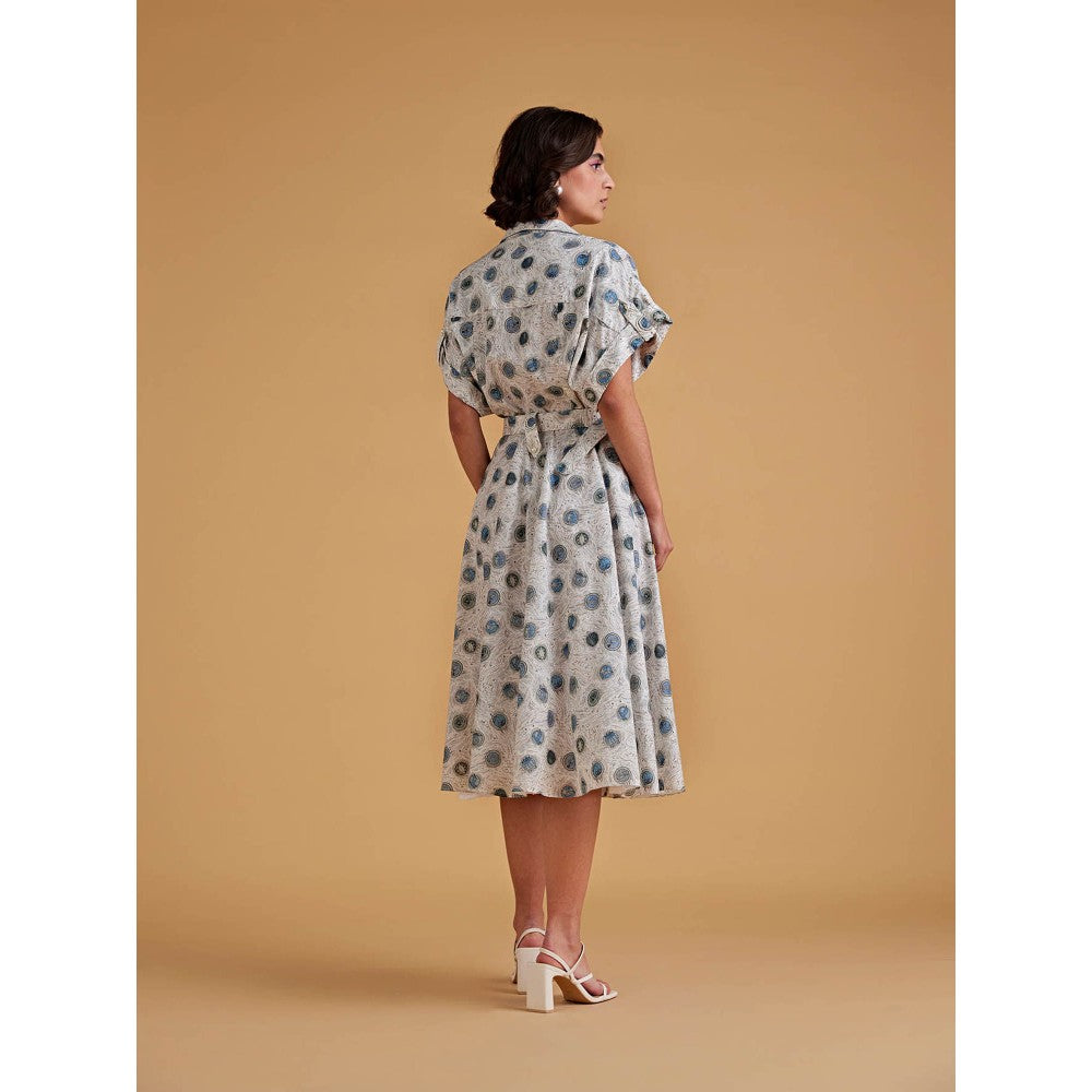 Medha Batra Drop Sleeves Shirt Dress With Belt (Set of 2)