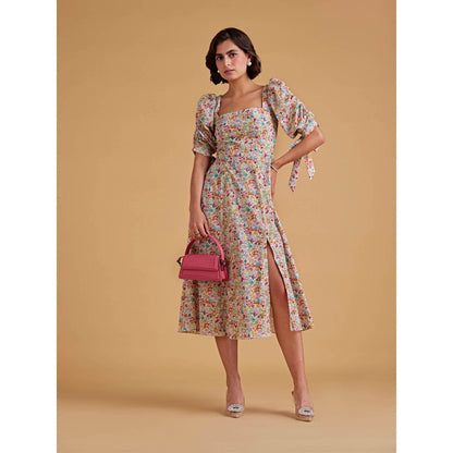 Medha Batra Low Neckline Midis With Gathered Mid Sleeves