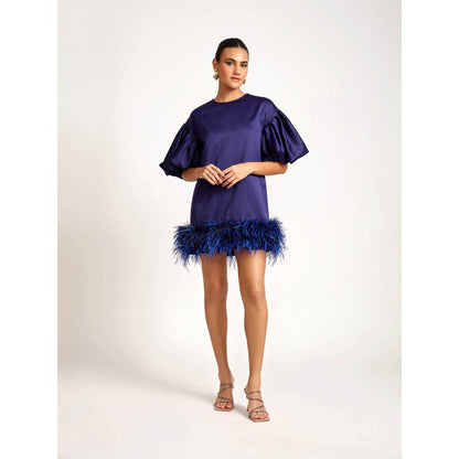 Medha Batra Navy Blue Mini Dress