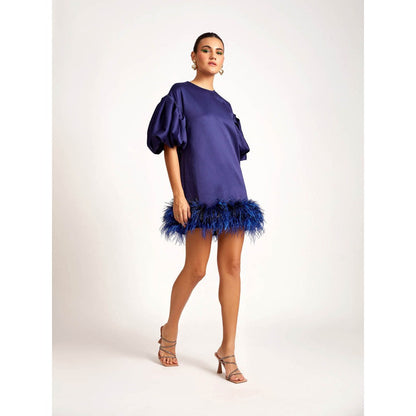 Medha Batra Navy Blue Mini Dress