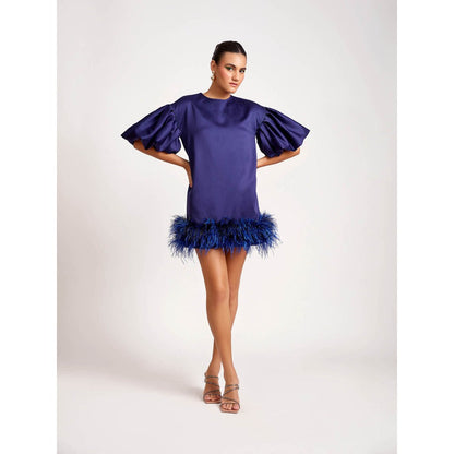 Medha Batra Navy Blue Mini Dress