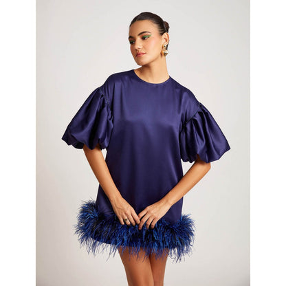 Medha Batra Navy Blue Mini Dress