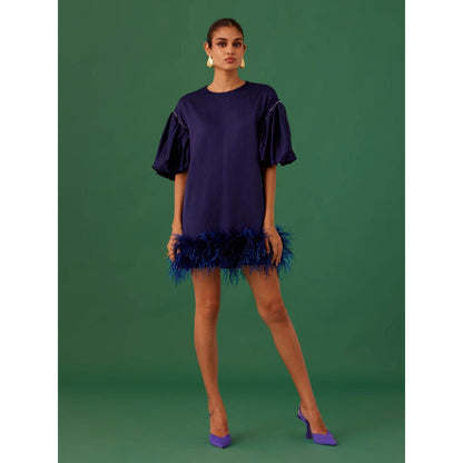 Medha Batra Navy Blue Mini Dress