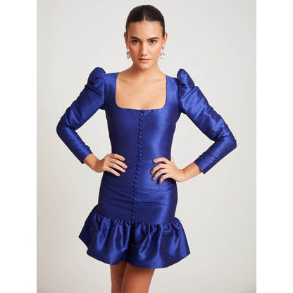 Medha Batra Navy Blue Square Neck Mini Dress