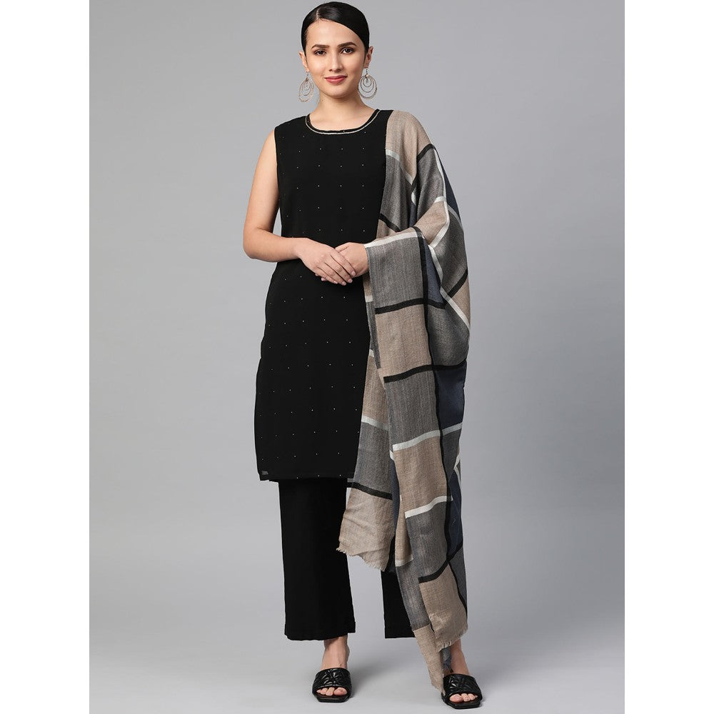 Modarta By Kamakshi Checks Winter Woolen Shawl For Woman
