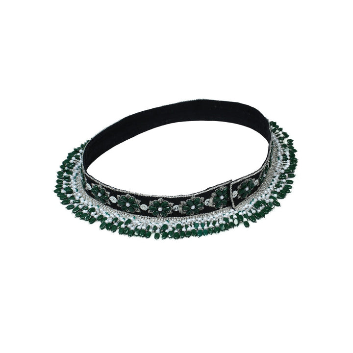 Modarta By Kamakshi Emerald Hand Embroidered & Handcrafted Saree Waist Belt