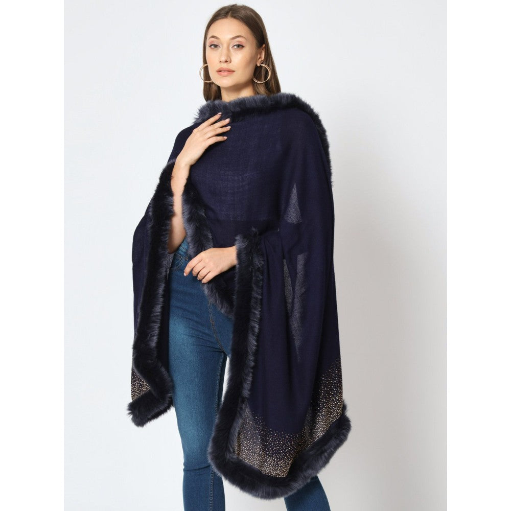 Modarta By Kamakshi Sparkling Sequin Fine Wool Winter Fur Shawl