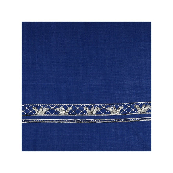 Modarta By Kamakshi Blue Shawl Embellished & Hand Embroidered with Pearls & Swarovski Crystals