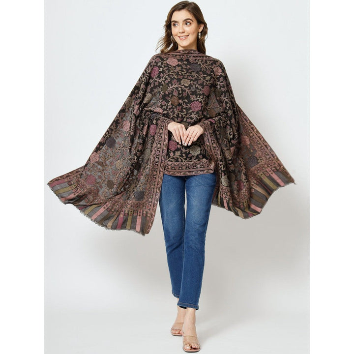 Modarta By Kamakshi Kani Woven Embroidered Black Shawl