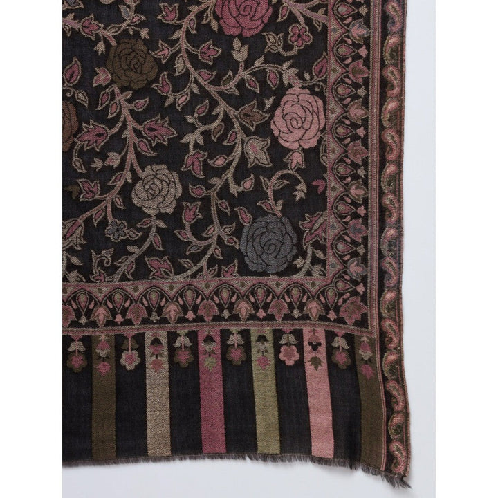 Modarta By Kamakshi Kani Woven Embroidered Black Shawl