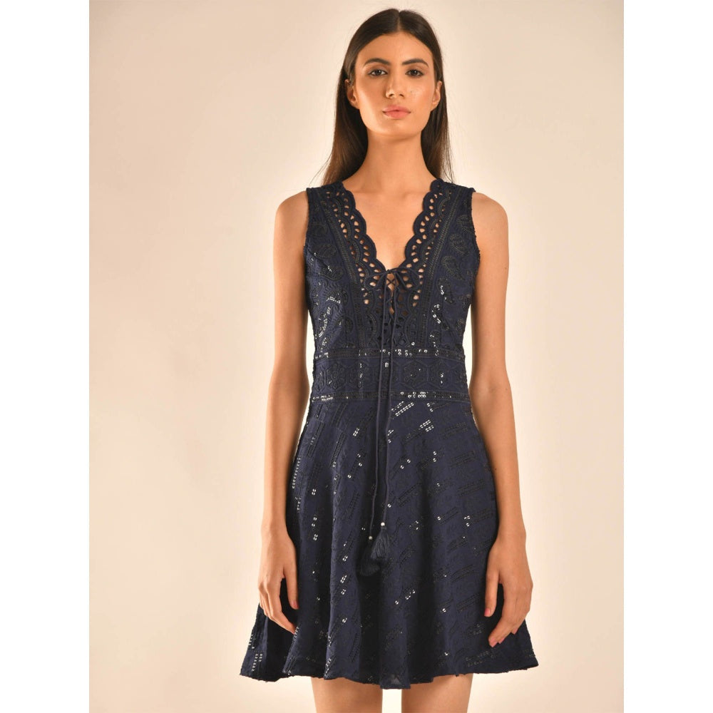 Moh Australian Chikankari Dress - Blue – Nykaa Fashion