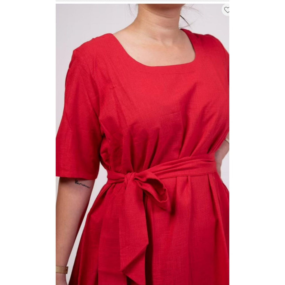 Moh Red Midi Dress (Set Of 2)