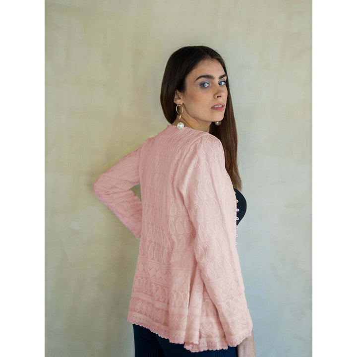 MONK & MEI Uff Baby Pink-Embroidered Jacket