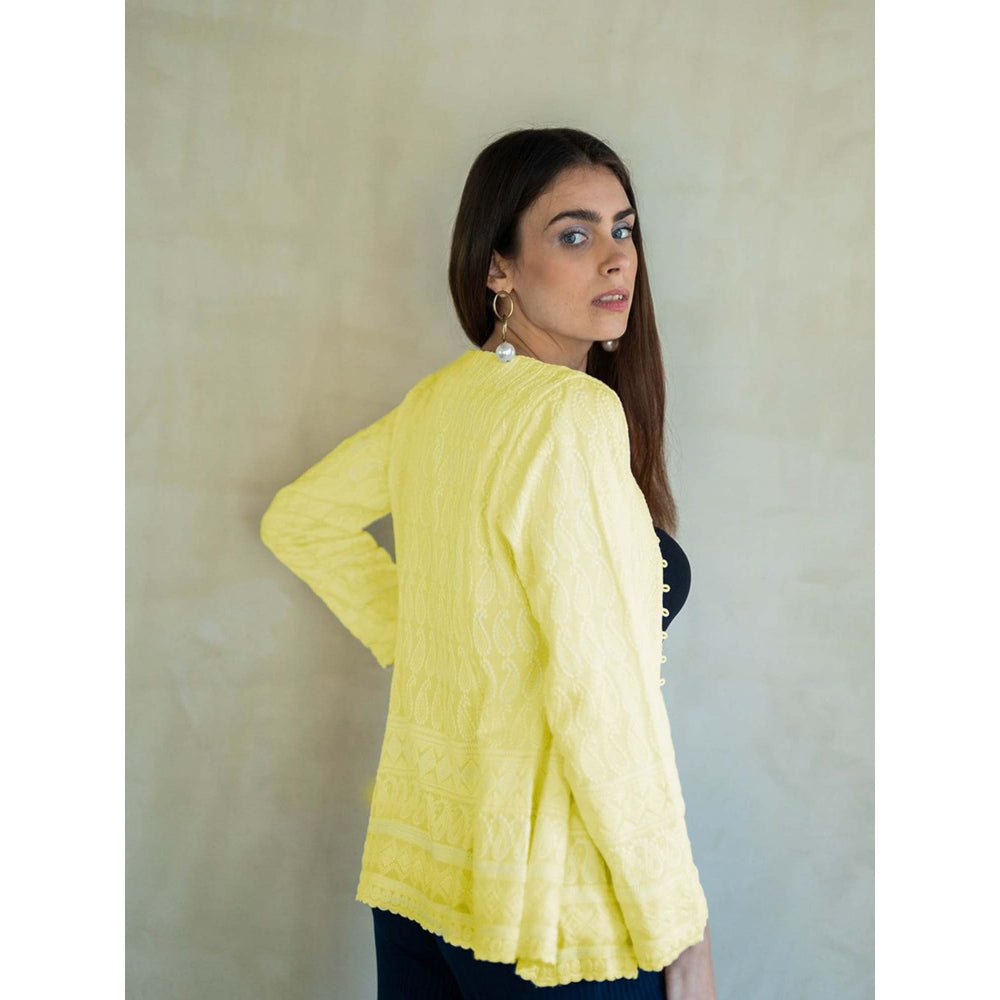 MONK & MEI Uff Sunshine Yellow-Embroidered Jacket