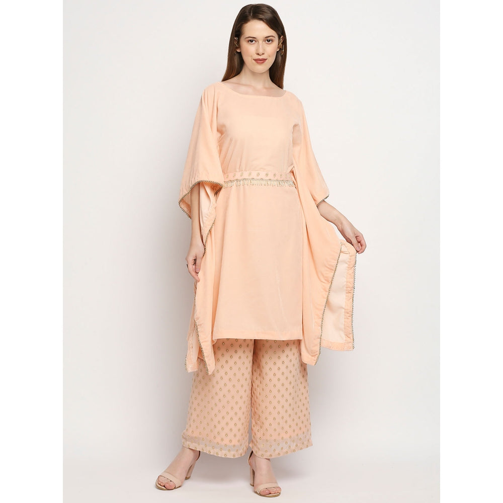 Monk & Mei Nuuh -Kaftan And Palazzo With Belt-Pink (Set Of 3)