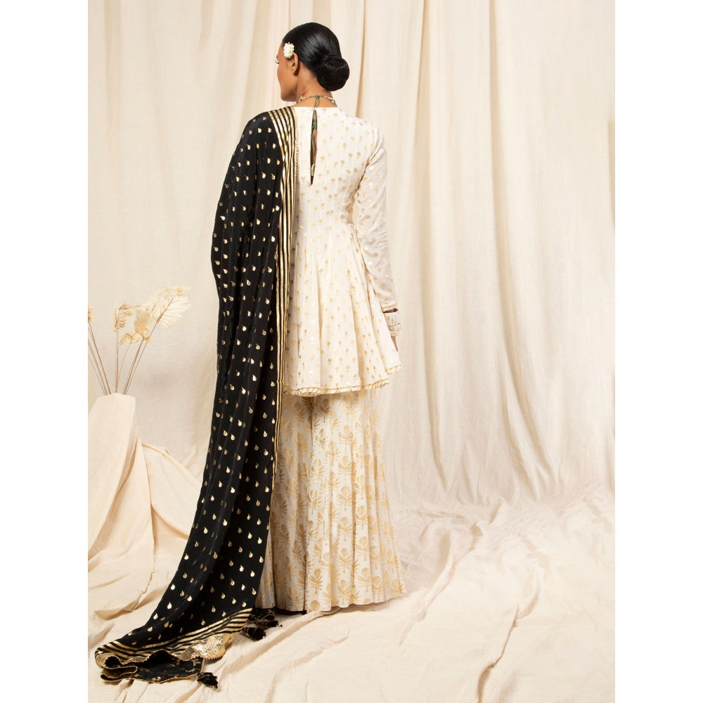 Masaba Vintage Bud Printed Anarkali And Sharara With Dupatta (Set Of 3)