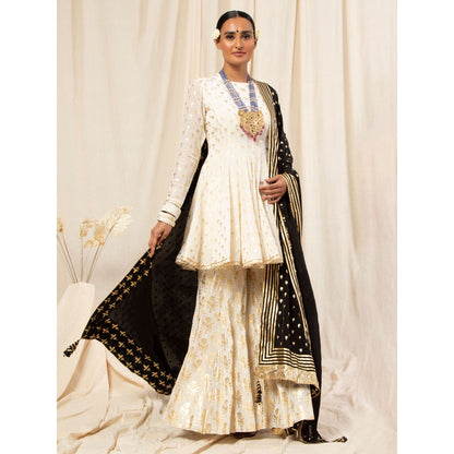 Masaba Vintage Bud Printed Anarkali And Sharara With Dupatta (Set Of 3)