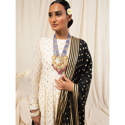 Masaba Vintage Bud Printed Anarkali And Sharara With Dupatta (Set Of 3)