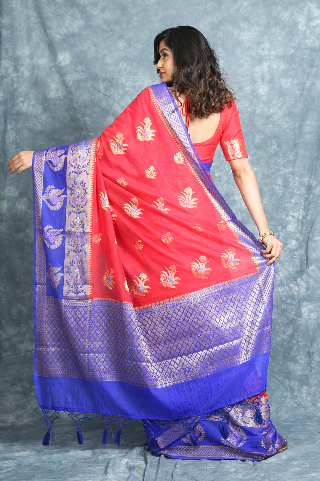 Red Matka Silk Soft Saree With Zari woven freeshipping - Charukriti