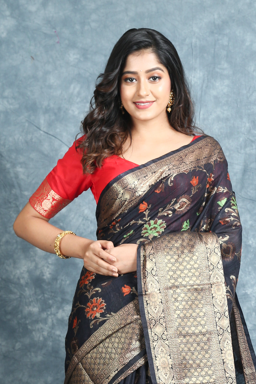 Black Matka Silk Soft Saree With Zari Work freeshipping - Charukriti