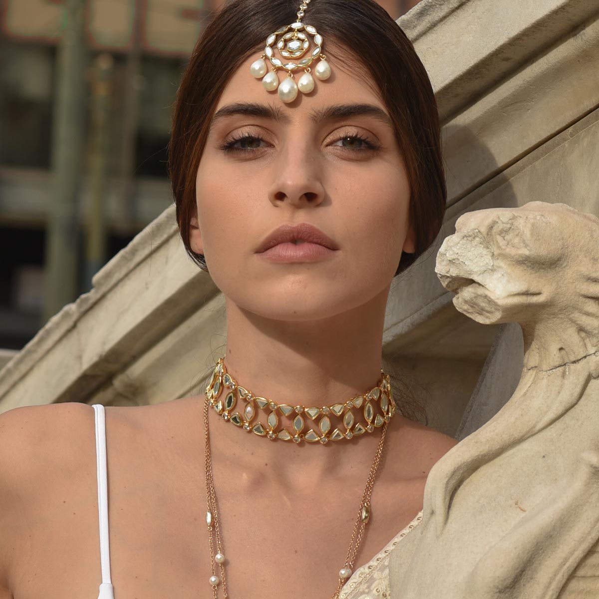 Marquise Mirror Choker - Isharya | Modern Indian Jewelry