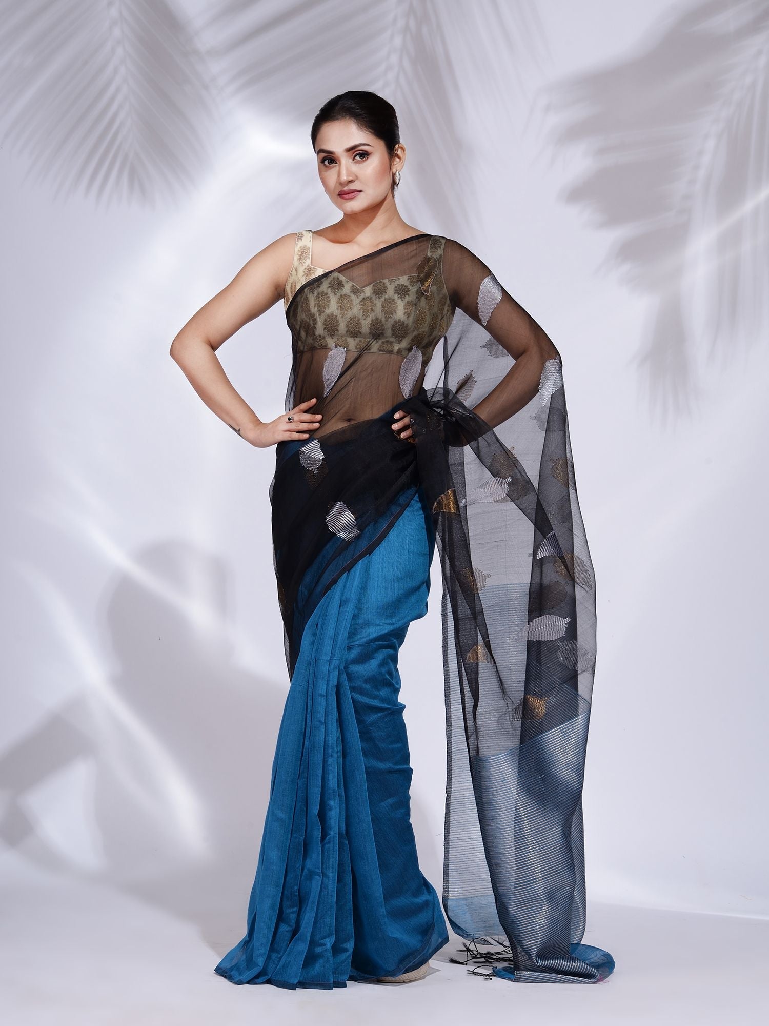 Sky Blue Sequence Saree | Leemboodi