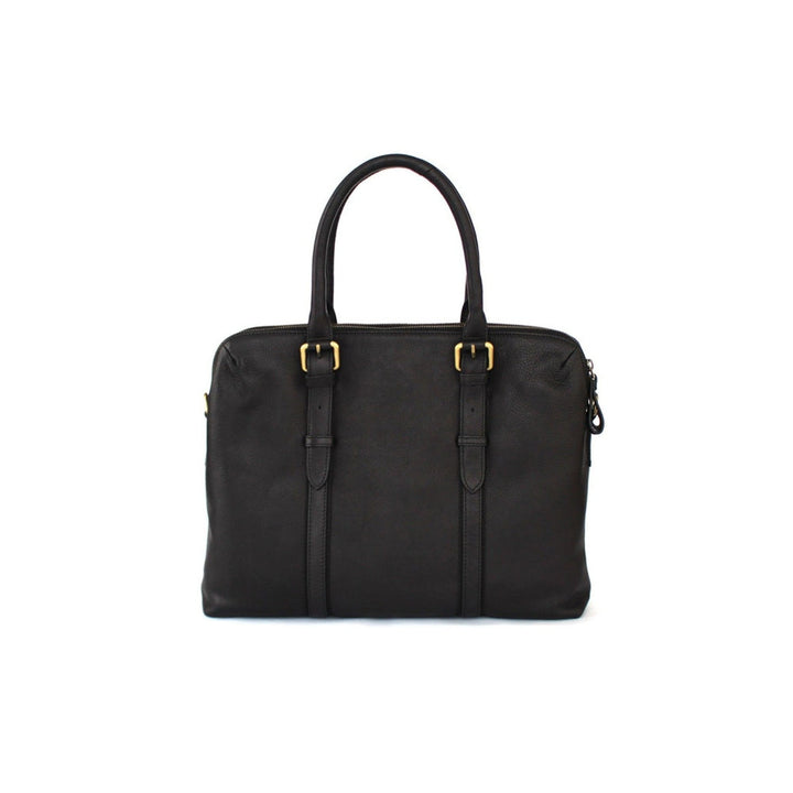 Nappa Dori Black Dual Zip Laptop Bag