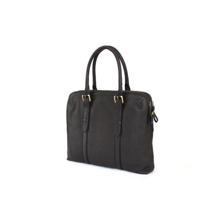 Nappa Dori Black Dual Zip Laptop Bag