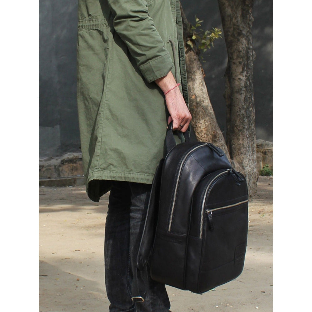 Nappa Dori Black Alps Backpack Leather Bag