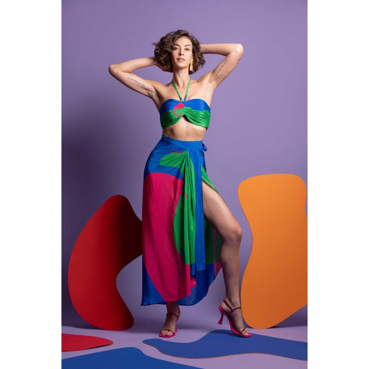 Nautanky Hit Refresh Wrap Around Skirt with Bustier