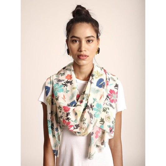 PS Accessories by Payal Singhal Payal Singhal Off White Saheba Printed Scarf