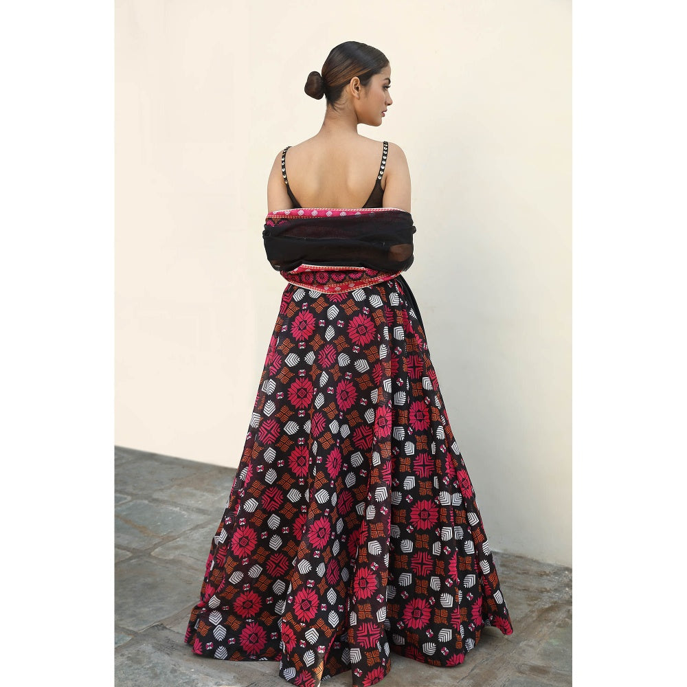 Neha Khullar Printed Lehenga (Set of 3)