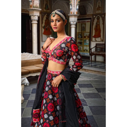 Neha Khullar Printed Lehenga (Set of 3)