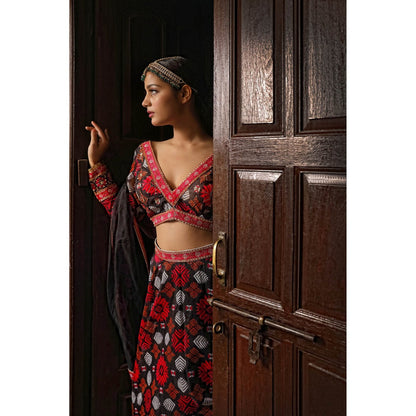 Neha Khullar Printed Lehenga (Set of 3)