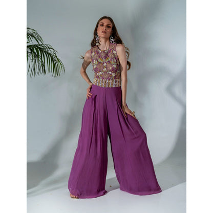 Neha Khullar Lilac Georgette Jumpsuit