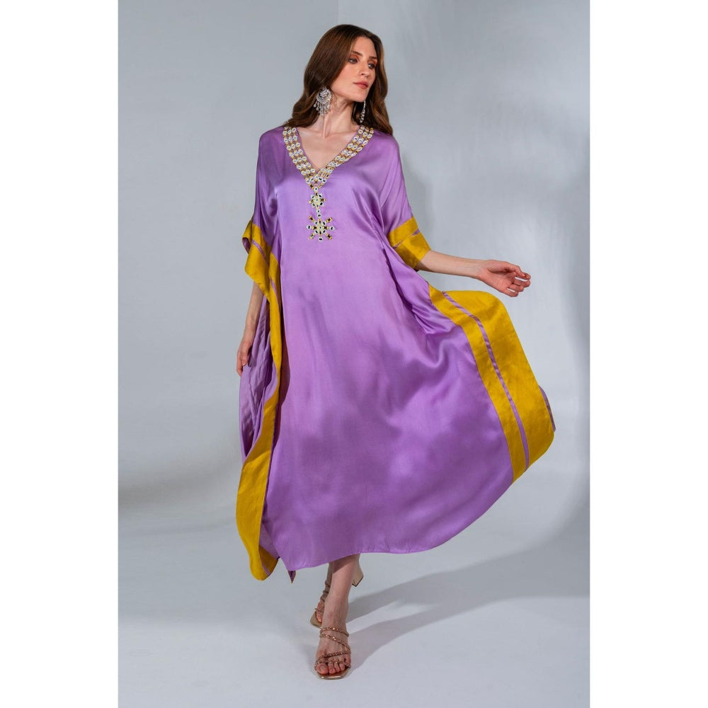 Neha Khullar Lilac Kaftan In Modal Satin