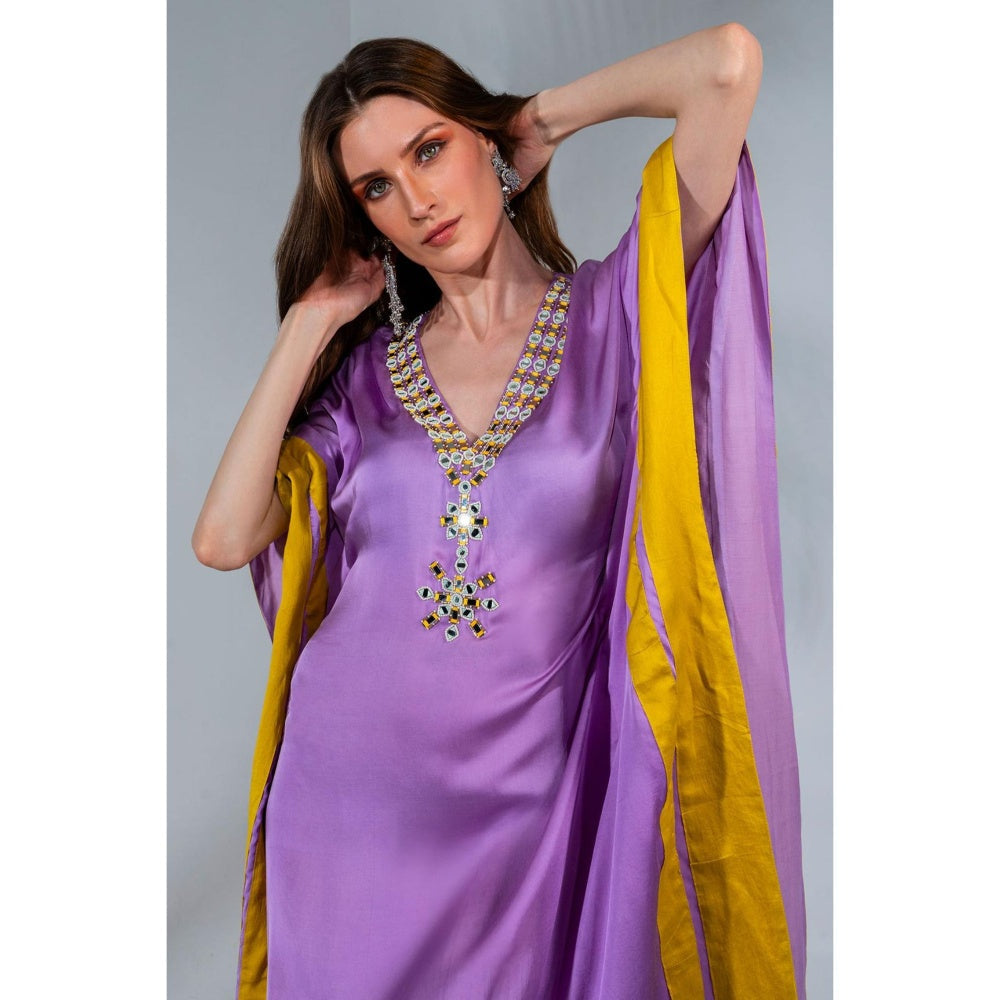 Neha Khullar Lilac Kaftan In Modal Satin