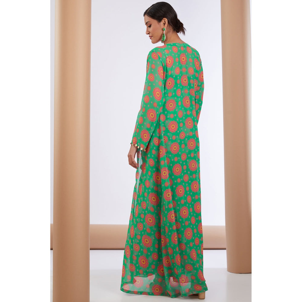 Neha Khullar Green Printed Sharara (Set of 3)