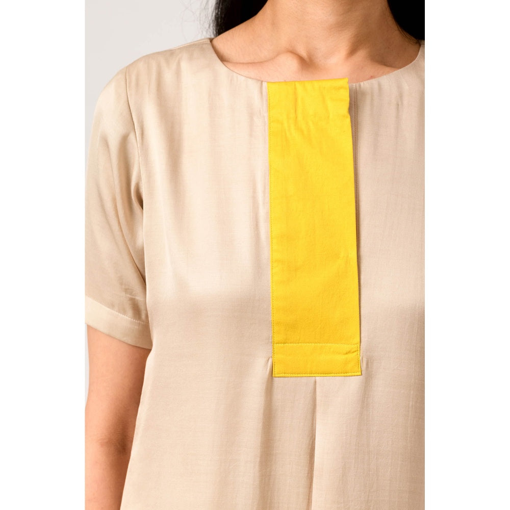 NEORA BY NEHAL CHOPRA Ecru Yellow Top