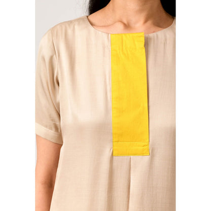NEORA BY NEHAL CHOPRA Ecru Yellow Top