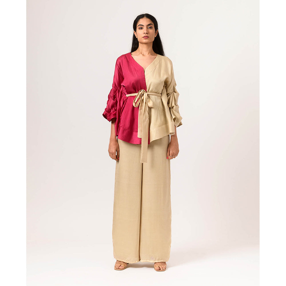 NEORA BY NEHAL CHOPRA Ecru Wine Cape