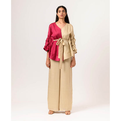 NEORA BY NEHAL CHOPRA Ecru Wine Cape