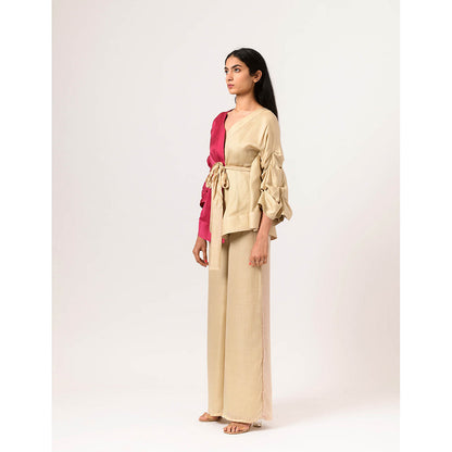 NEORA BY NEHAL CHOPRA Ecru Wine Cape